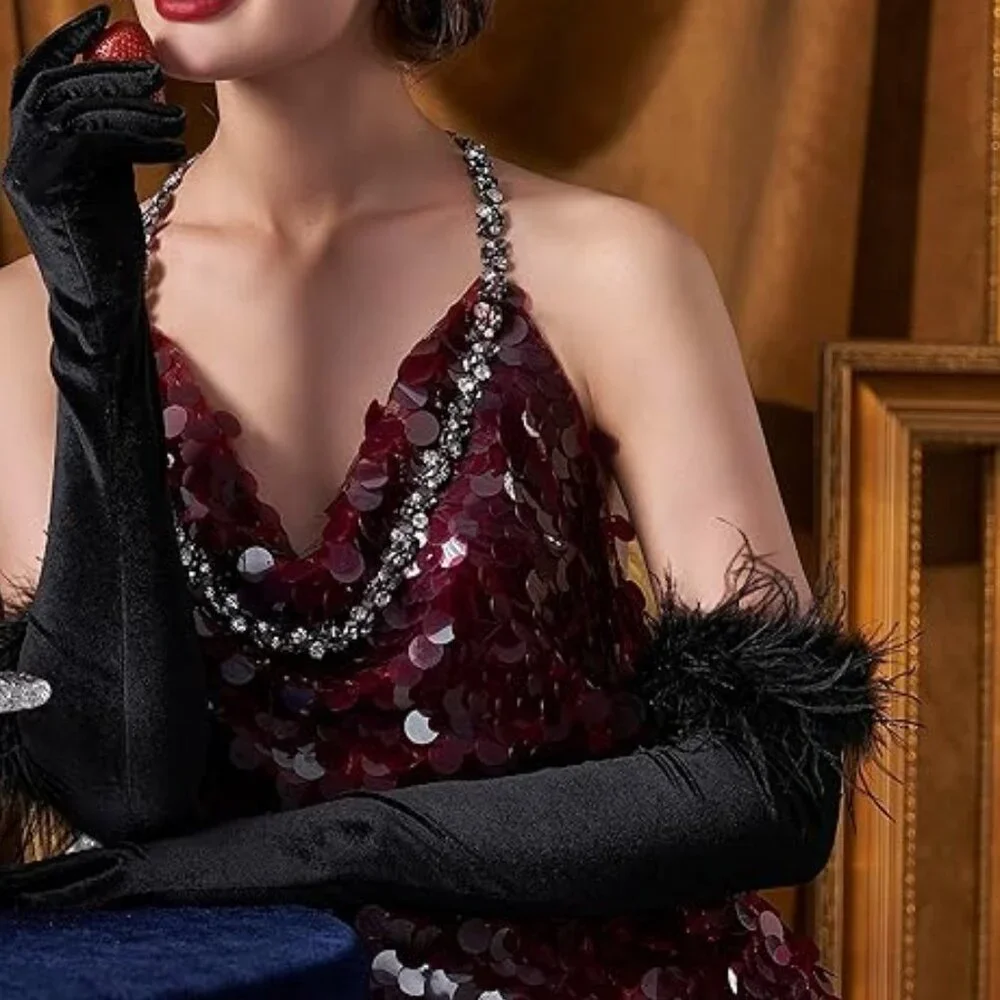 Long Satin Opera Gloves